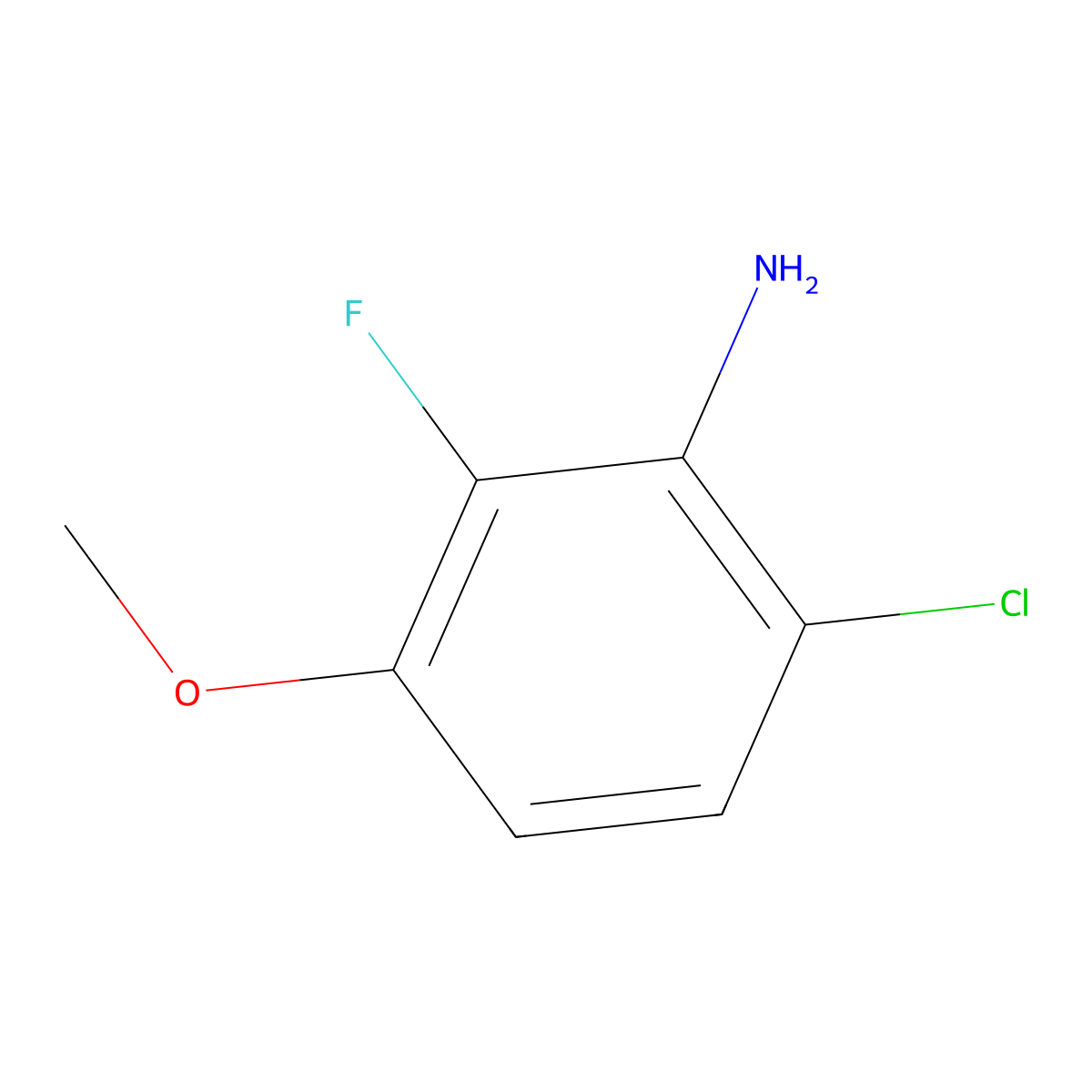 6-Chloro-2-fluoro-3-methoxyaniline molecular structure, CAS 1017777-77-3
