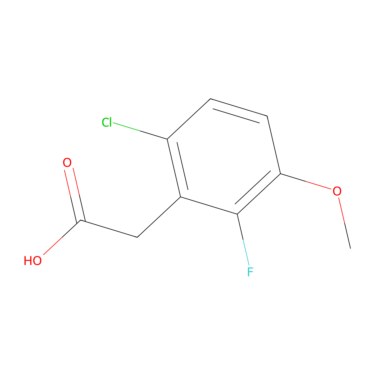 2-(6-Chloro-2-fluoro-3-methoxyphenyl)acetic acid molecular structure, CAS 1017777-83-1
