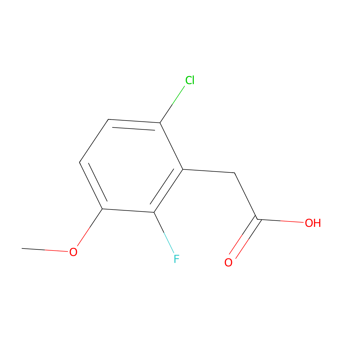 2-(6-Chloro-2-fluoro-3-methoxyphenyl)acetic acid molecular structure, CAS 1017777-83-1