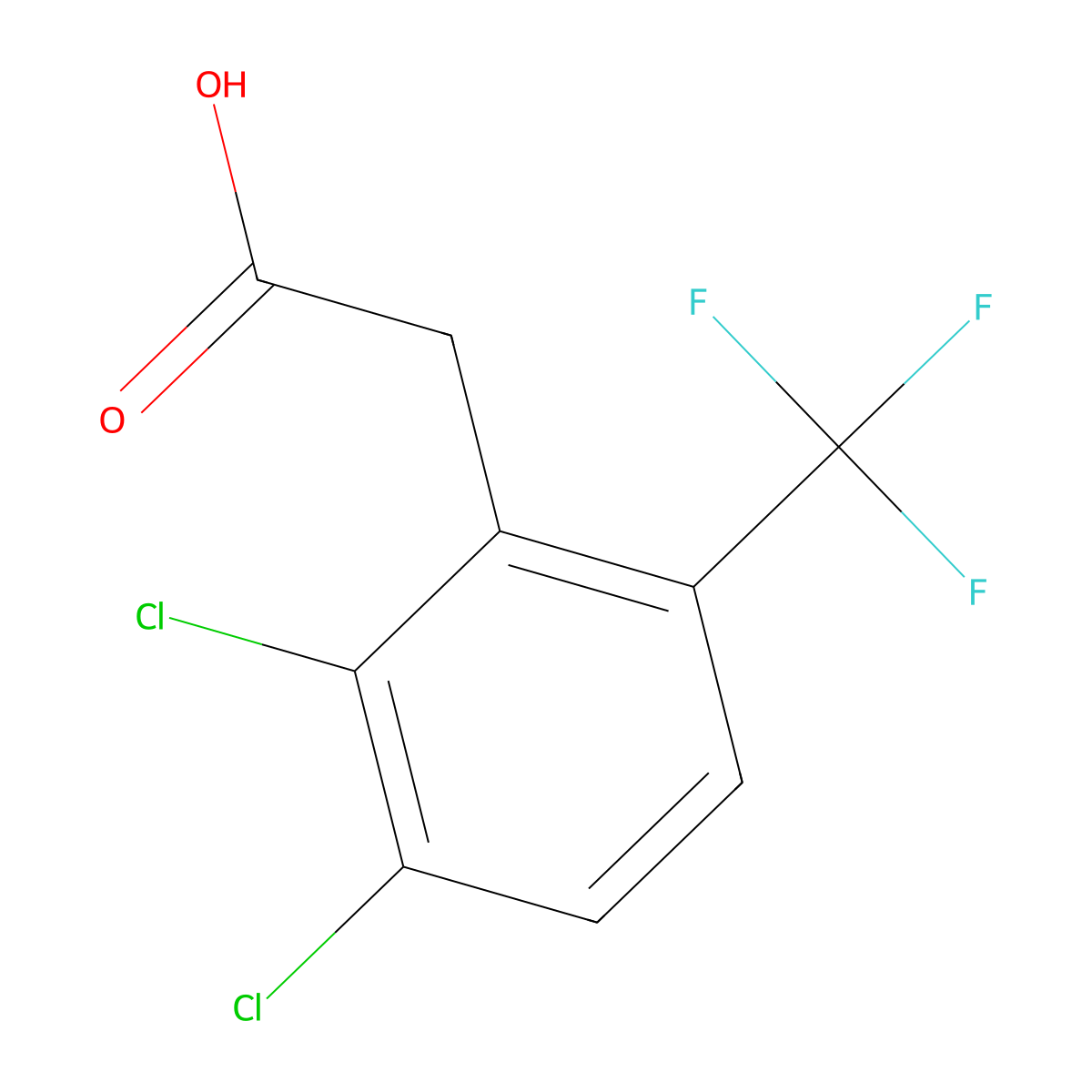2,3-Dichloro-6-(trifluoromethyl)phenylacetic acid molecular structure, CAS 1017777-86-4
