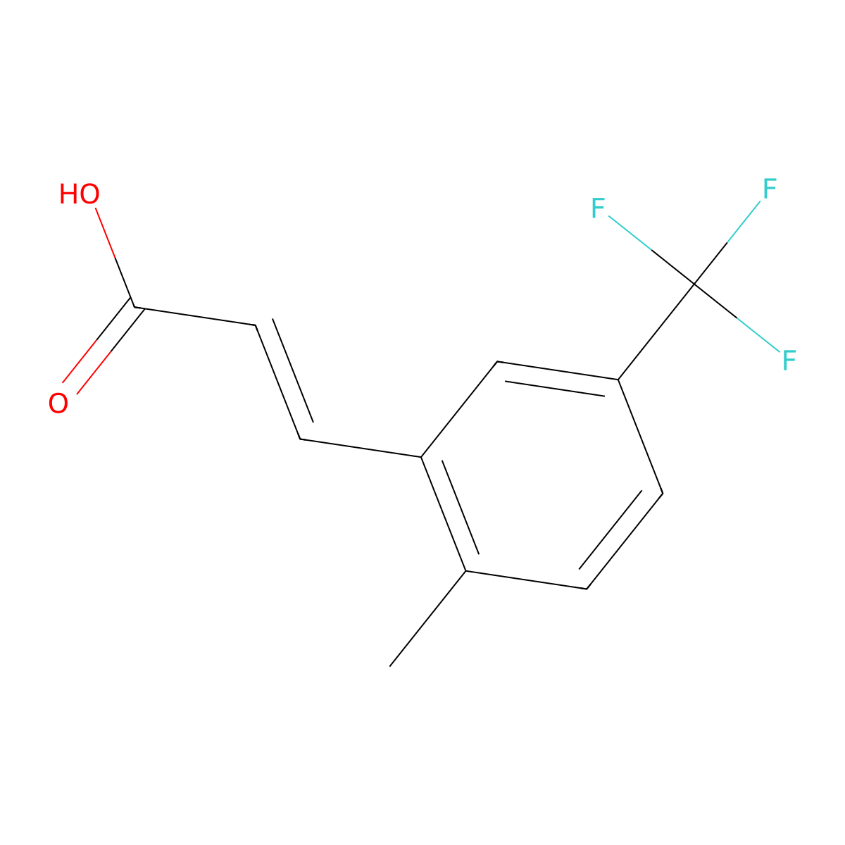 2-Methyl-5-(trifluoromethyl)cinnamic acid molecular structure, CAS 1017778-08-3
