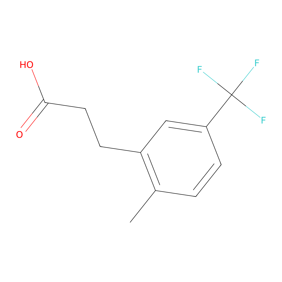 3-[2-Methyl-5-(trifluoromethyl)phenyl]propionic acid molecular structure, CAS 1017778-12-9