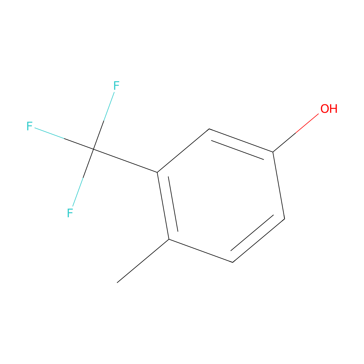 4-Methyl-3-(trifluoromethyl)phenol molecular structure, CAS 1017778-16-3