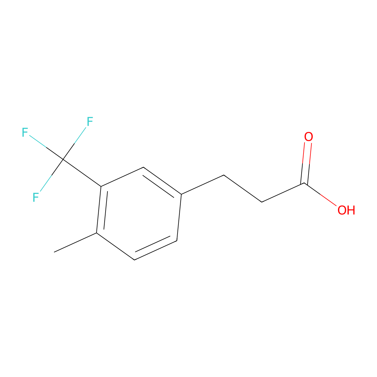 3-[4-Methyl-3-(trifluoromethyl)phenyl]propionic acid molecular structure, CAS 1017778-20-9