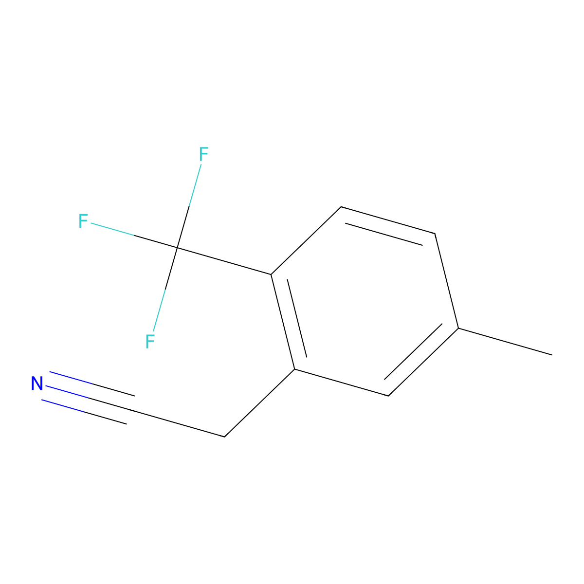 5-Methyl-2-(trifluoromethyl)phenylacetonitrile molecular structure, CAS 1017778-24-3