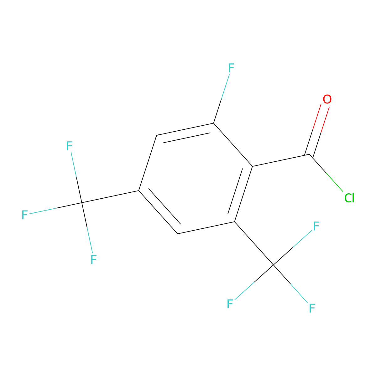 2-Fluoro-4,6-bis(trifluoromethyl)benzoyl chloride molecular structure, CAS 1017778-34-5