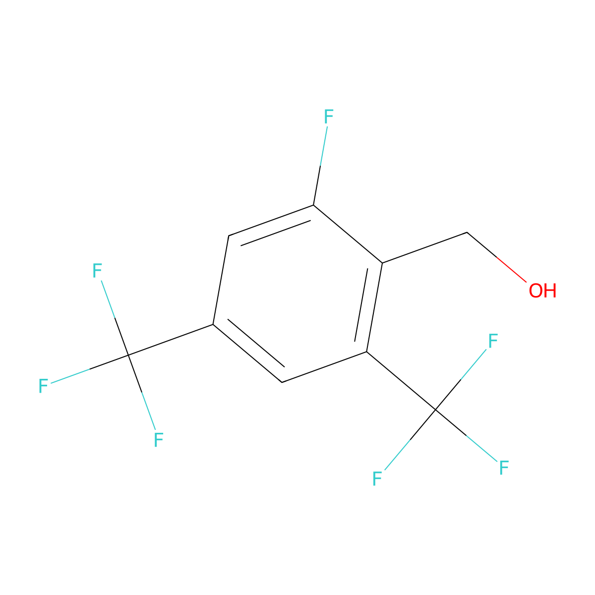 2-Fluoro-4,6-bis(trifluoromethyl)benzyl alcohol molecular structure, CAS 1017778-42-5
