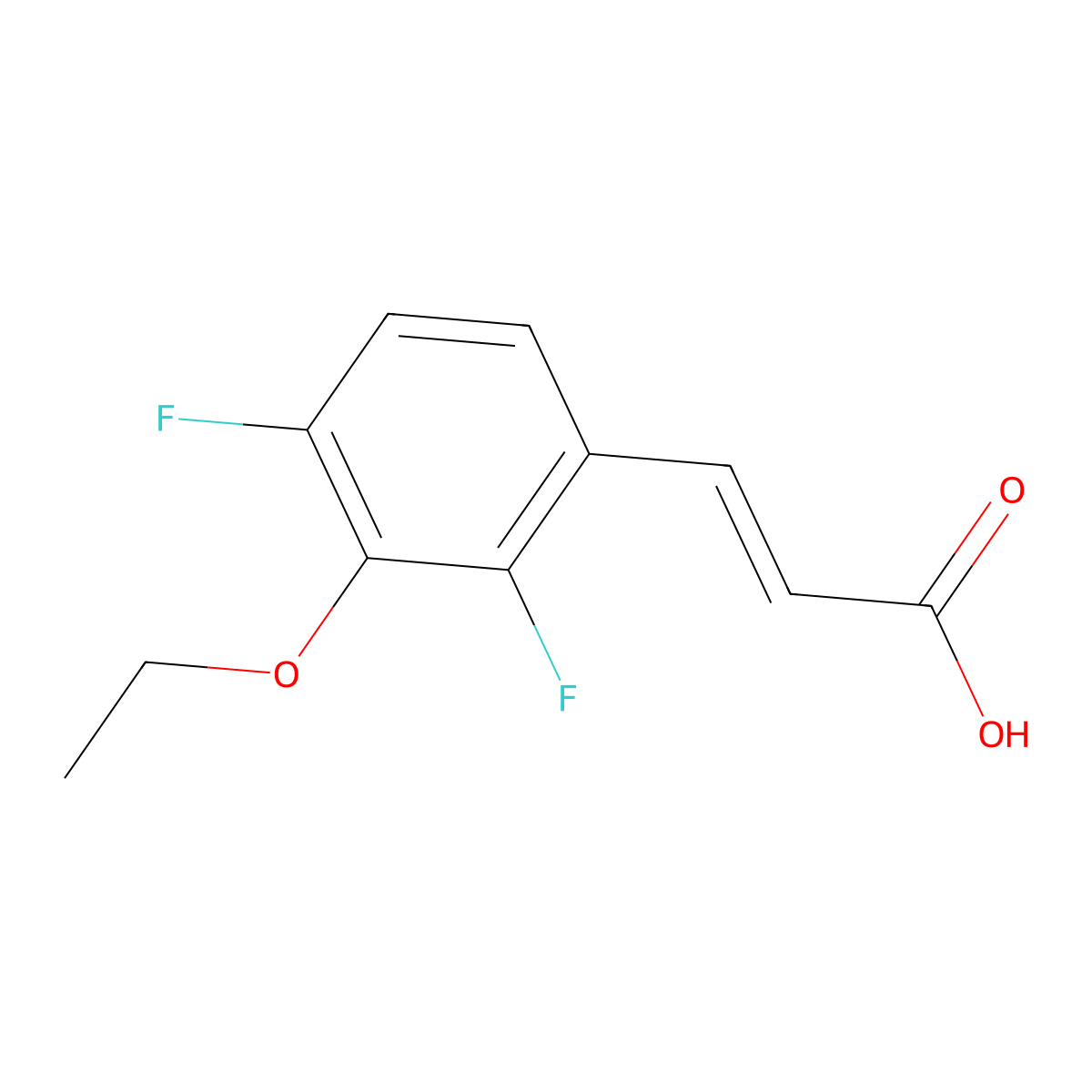 3-Ethoxy-2,4-difluorocinnamic acid molecular structure, CAS 1017778-44-7