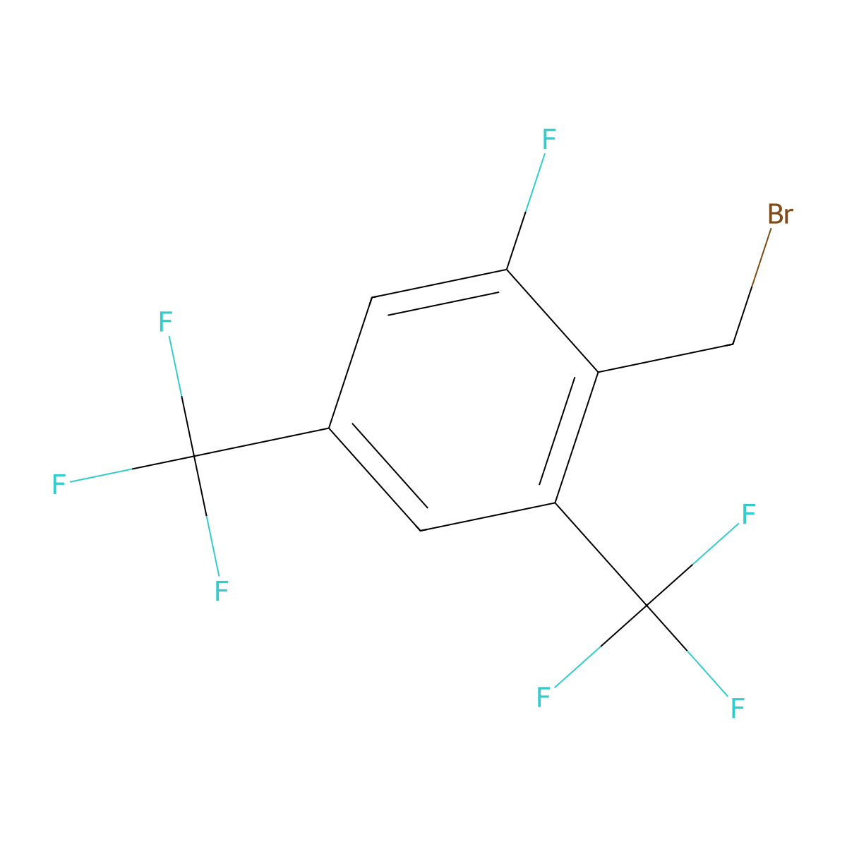 2-Fluoro-4,6-bis(trifluoromethyl)benzyl bromide molecular structure, CAS 1017778-46-9