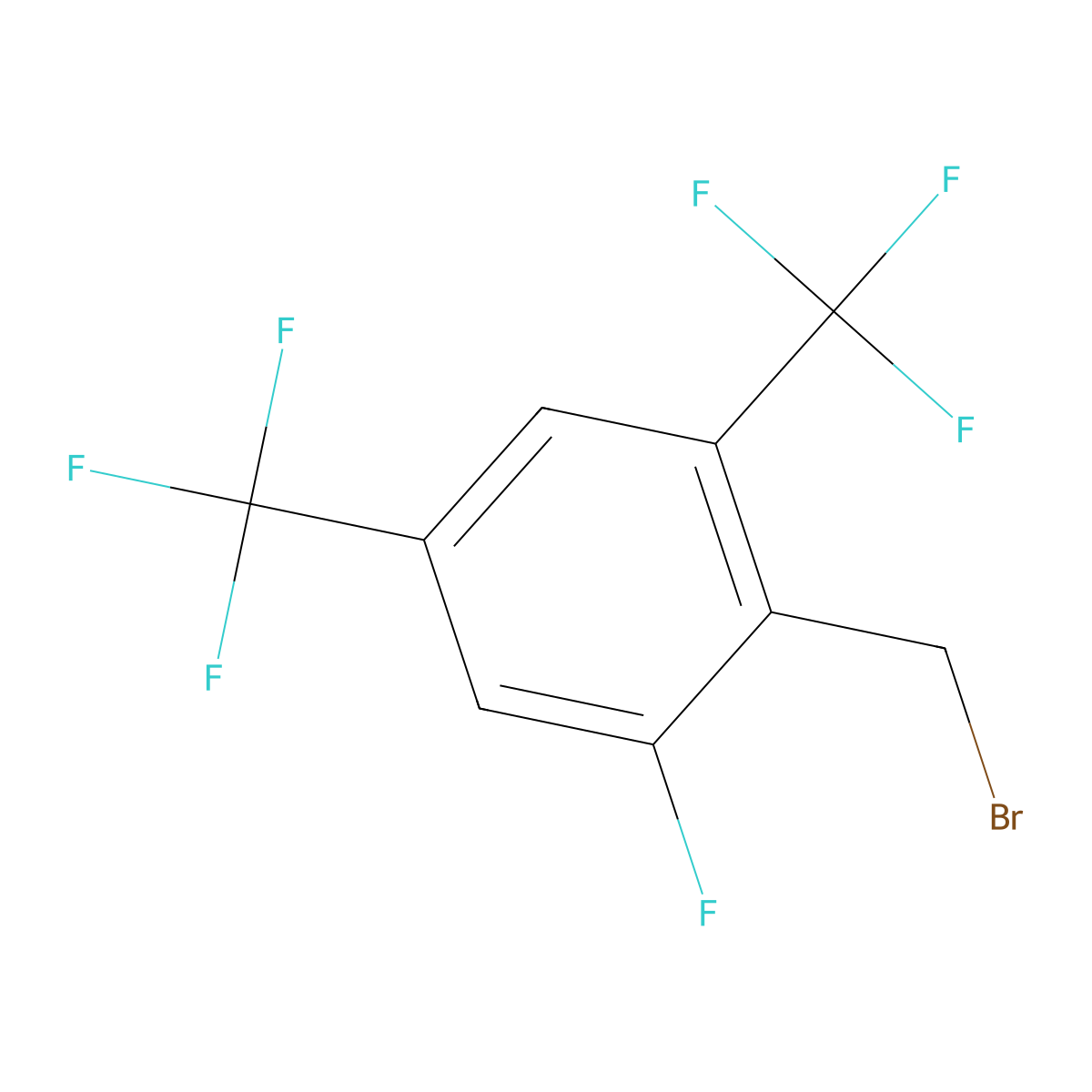 2-Fluoro-4,6-bis(trifluoromethyl)benzyl bromide molecular structure, CAS 1017778-46-9