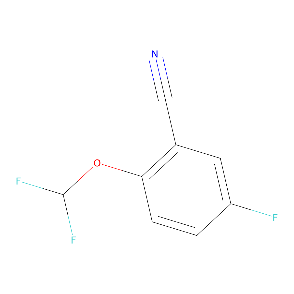 2-(Difluoromethoxy)-5-fluorobenzonitrile molecular structure, CAS 1017778-48-1