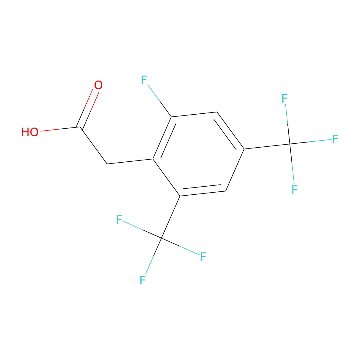 2-Fluoro-4,6-bis(trifluoromethyl)phenylacetic acid molecular structure, CAS 1017778-54-9