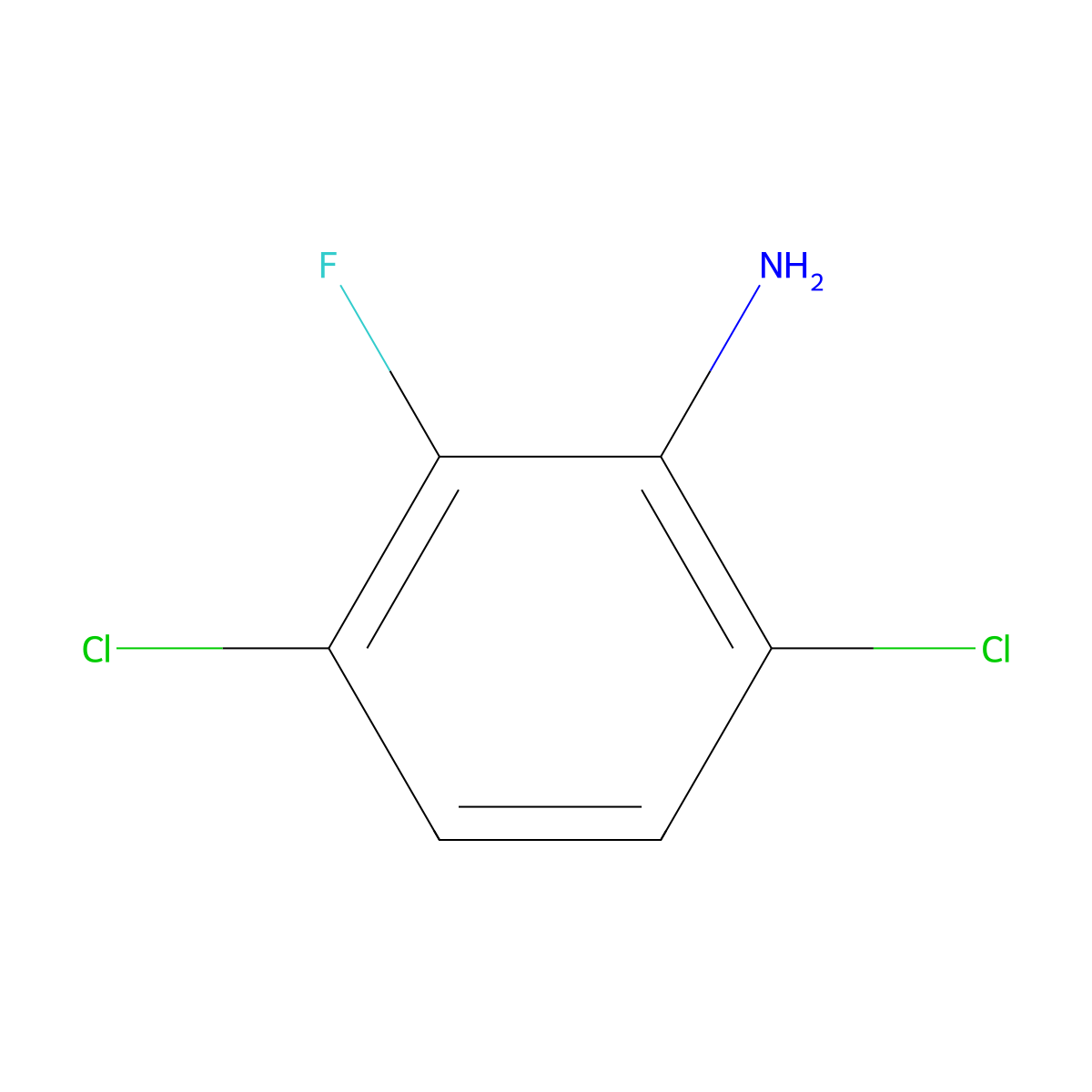 3,6-Dichloro-2-fluoroaniline molecular structure, CAS 1017778-56-1