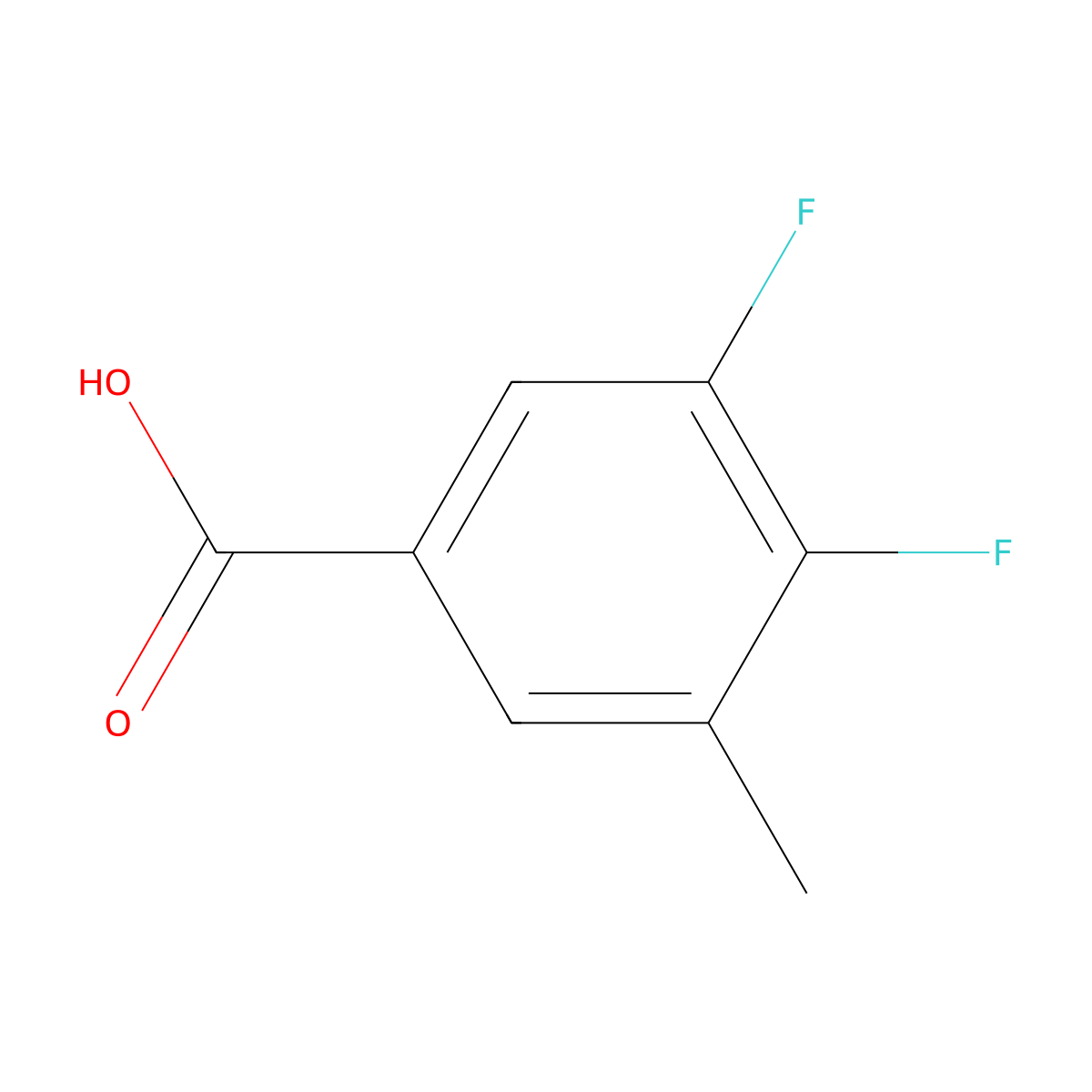 3,4-Difluoro-5-methylbenzoic acid molecular structure, CAS 1017778-60-7