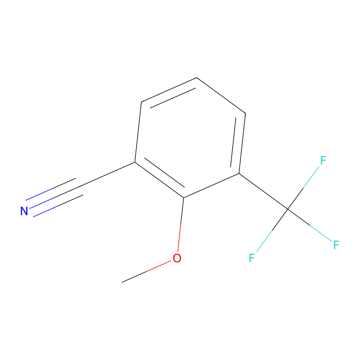 2-Methoxy-3-(trifluoromethyl)benzonitrile molecular structure, CAS 1017778-62-9