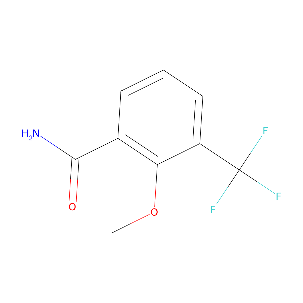 2-Methoxy-3-(trifluoromethyl)benzamide molecular structure, CAS 1017778-70-9