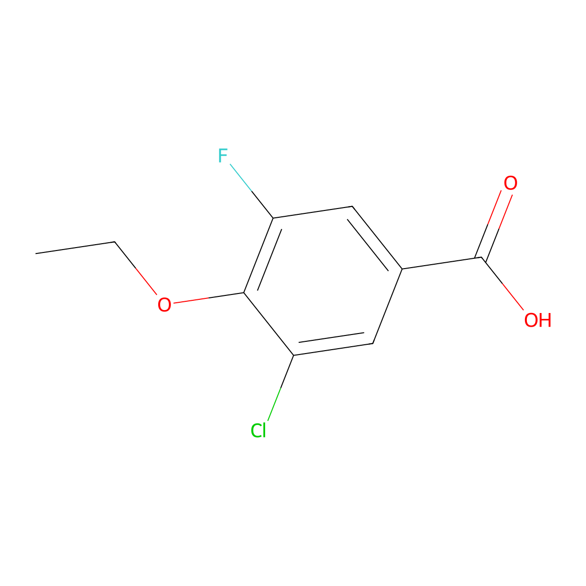 3-Chloro-4-ethoxy-5-fluorobenzoic acid molecular structure, CAS 1017778-72-1