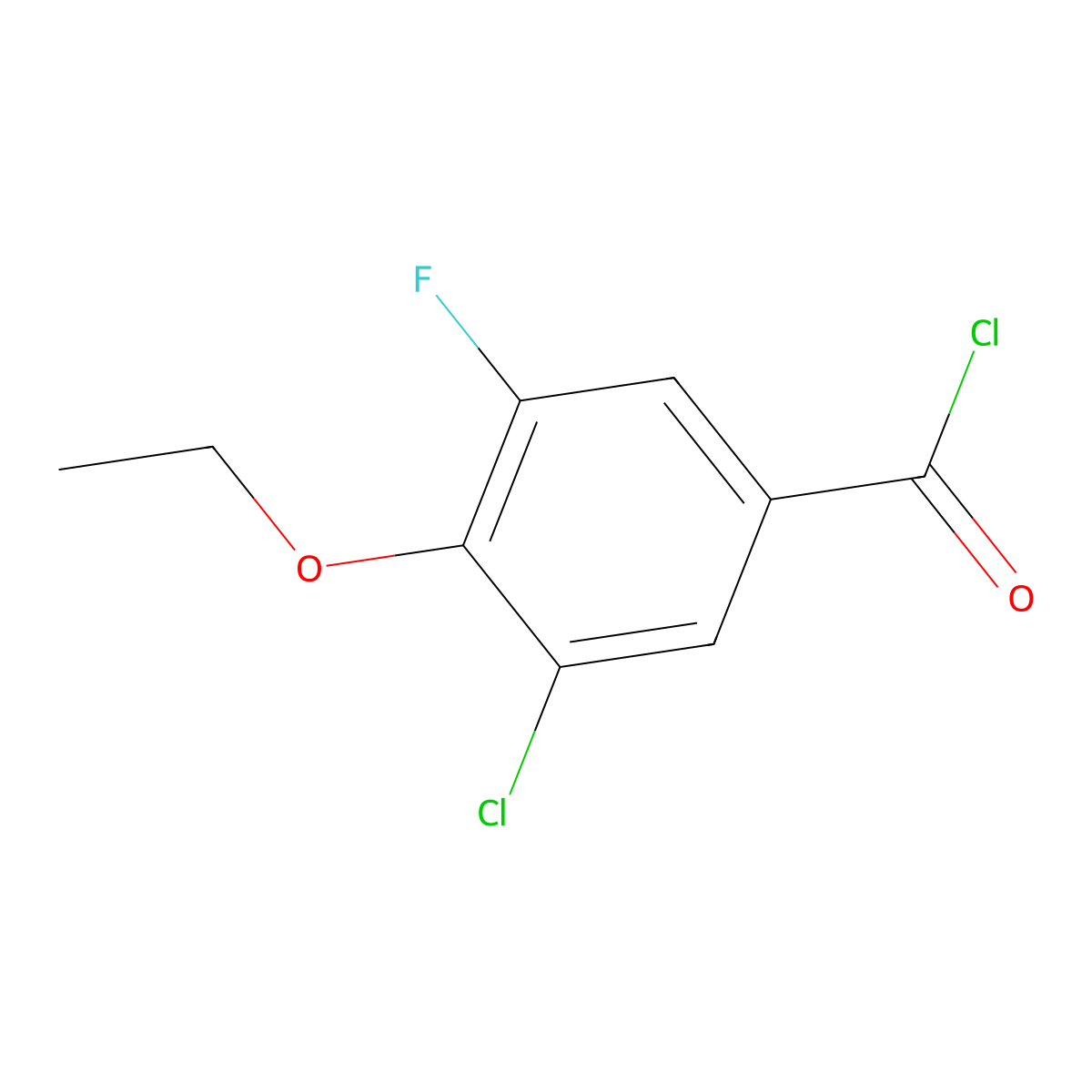 3-Chloro-4-ethoxy-5-fluorobenzoyl chloride molecular structure, CAS 1017778-76-5