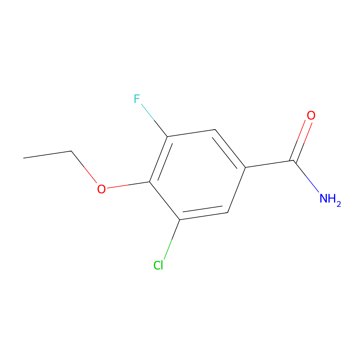 3-Chloro-4-ethoxy-5-fluorobenzamide molecular structure, CAS 1017778-79-8