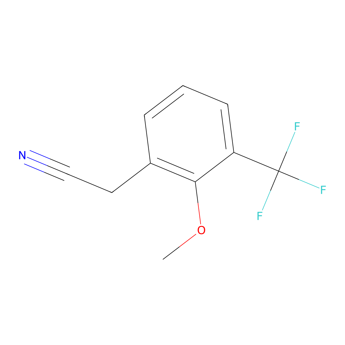 2-Methoxy-3-(trifluoromethyl)phenylacetonitrile molecular structure, CAS 1017778-81-2