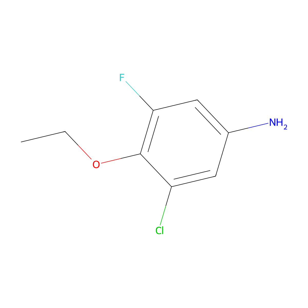 3-Chloro-4-ethoxy-5-fluoroaniline molecular structure, CAS 1017778-85-6