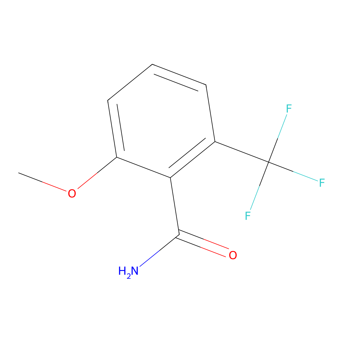 2-Methoxy-6-(trifluoromethyl)benzamide molecular structure, CAS 1017778-90-3