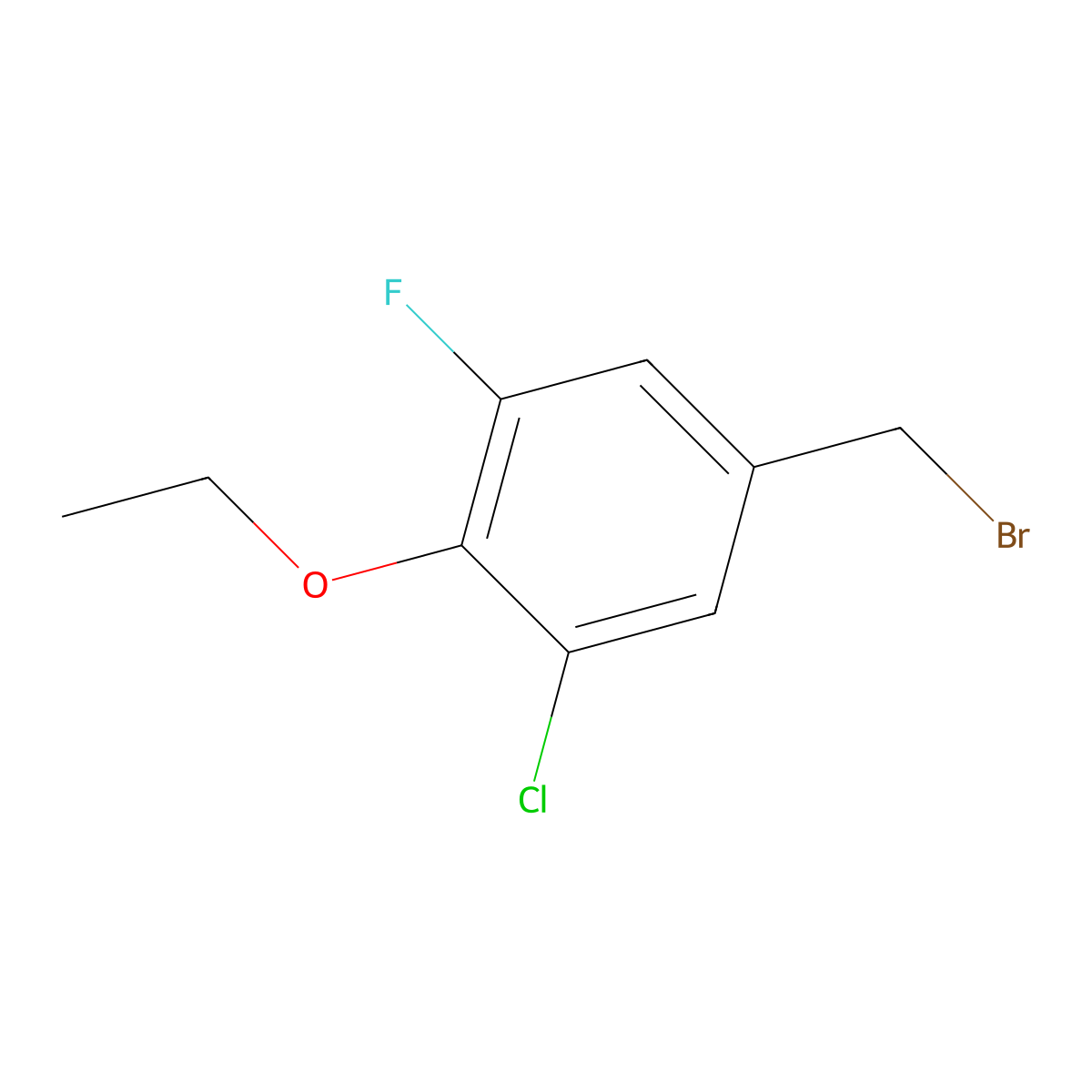 3-Chloro-4-ethoxy-5-fluorobenzyl bromide molecular structure, CAS 1017778-91-4