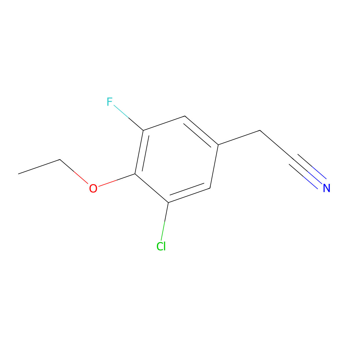 3-Chloro-4-ethoxy-5-fluorophenylacetonitrile molecular structure, CAS 1017778-94-7