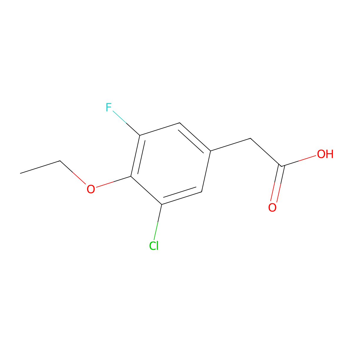 2-(3-Chloro-4-ethoxy-5-fluorophenyl)acetic acid molecular structure, CAS 1017778-96-9