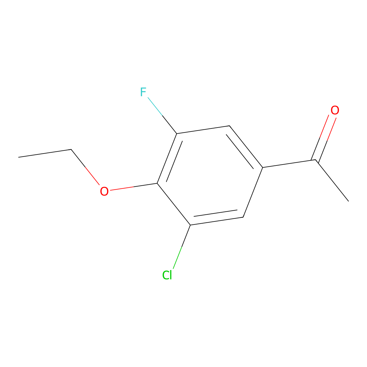 1-(3-Chloro-4-ethoxy-5-fluorophenyl)ethanone molecular structure, CAS 1017779-05-3