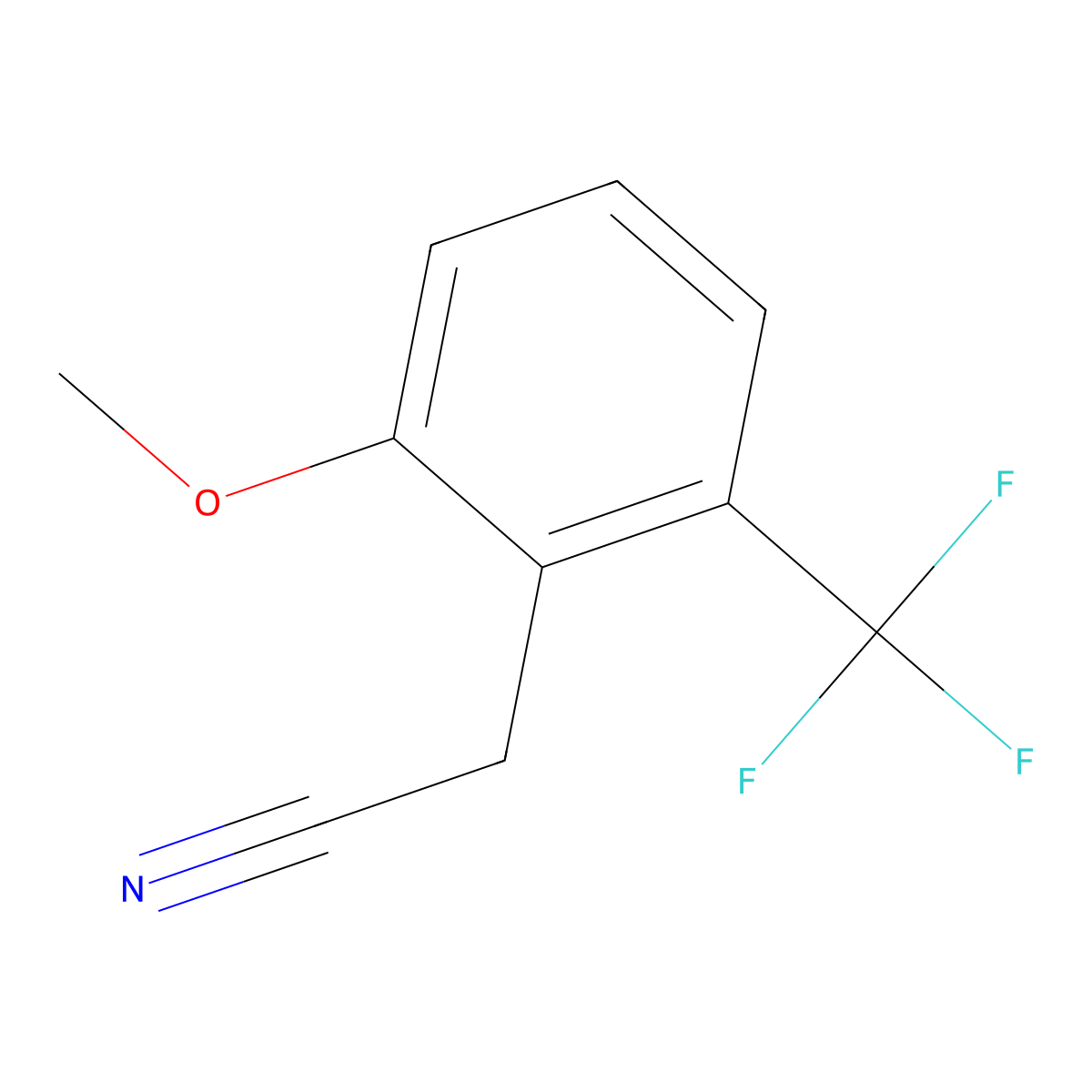 2-Methoxy-6-(trifluoromethyl)phenylacetonitrile molecular structure, CAS 1017779-07-5