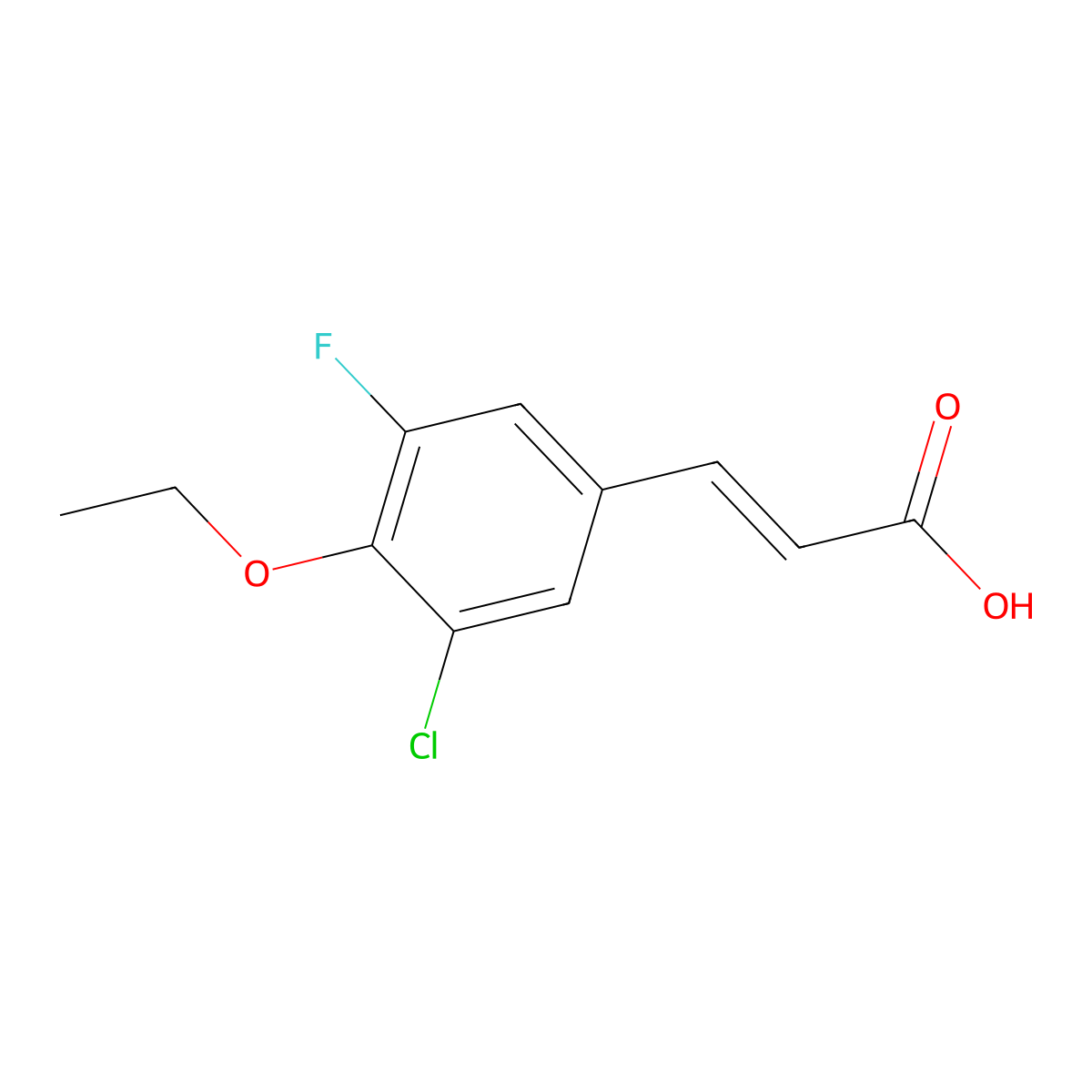 3-Chloro-4-ethoxy-5-fluorocinnamic acid molecular structure, CAS 1017779-08-6