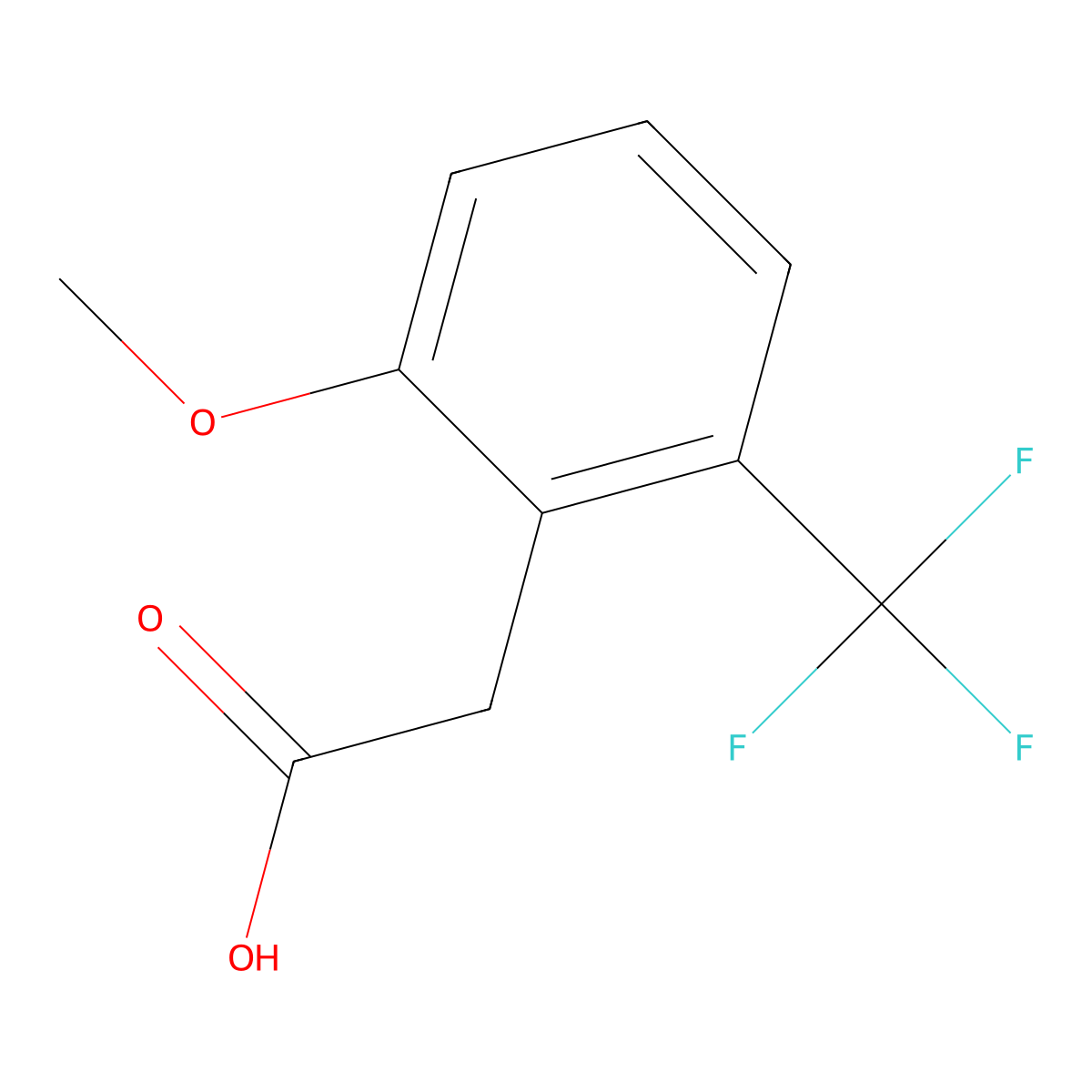 2-(2-Methoxy-6-(trifluoromethyl)phenyl)acetic acid molecular structure, CAS 1017779-10-0