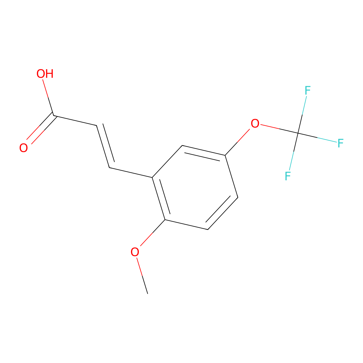 2-Methoxy-5-(trifluoromethoxy)cinnamic acid molecular structure, CAS 1017779-14-4