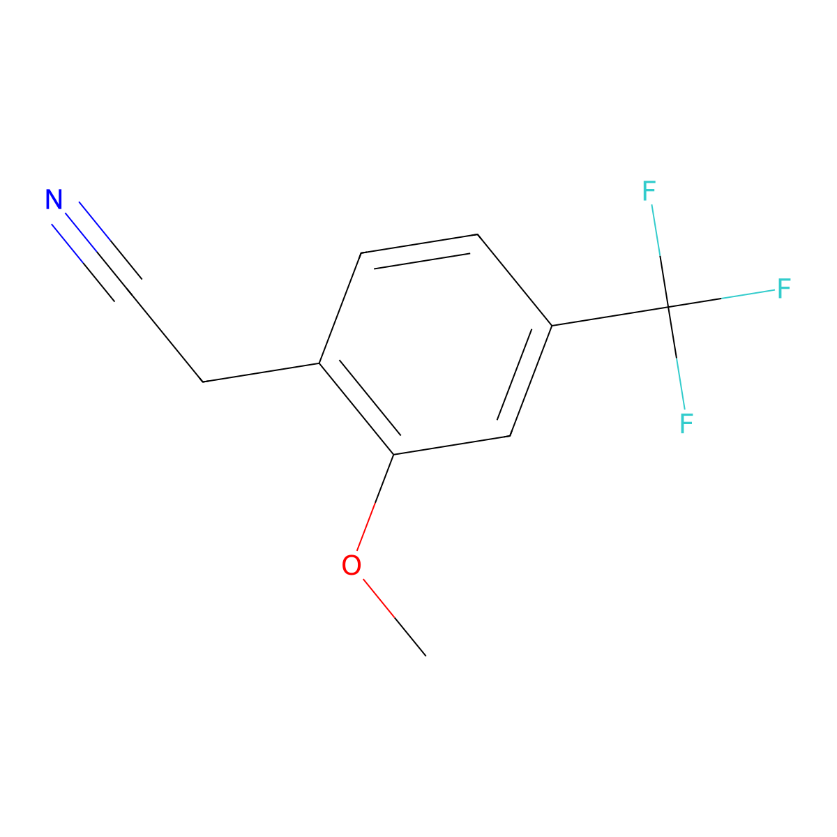 2-Methoxy-4-(trifluoromethyl)phenylacetonitrile molecular structure, CAS 1017779-20-2