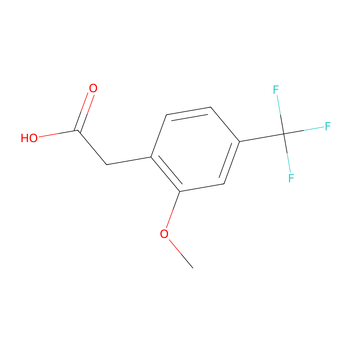 2-(2-Methoxy-4-(trifluoromethyl)phenyl)acetic acid molecular structure, CAS 1017779-22-4