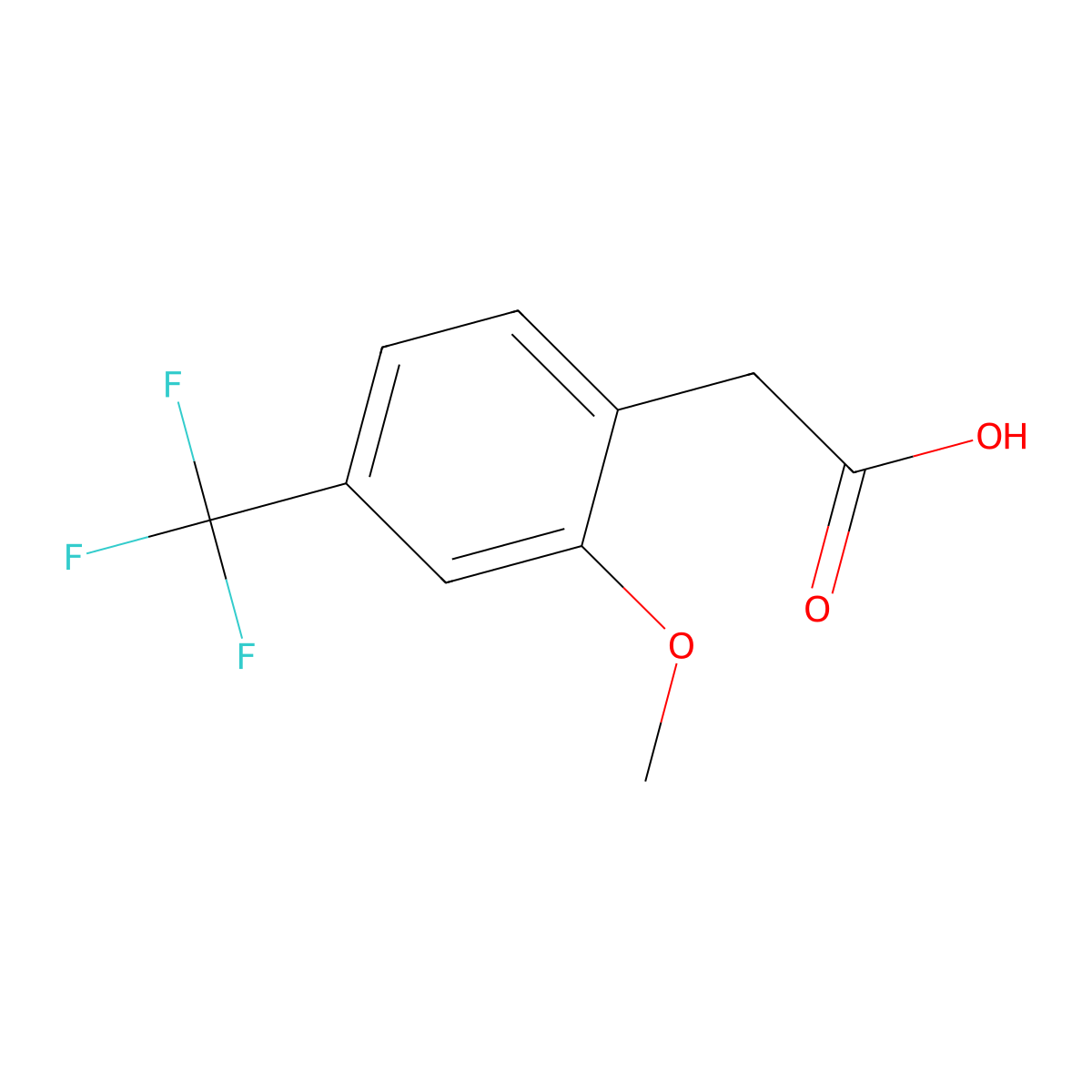 2-(2-Methoxy-4-(trifluoromethyl)phenyl)acetic acid molecular structure, CAS 1017779-22-4