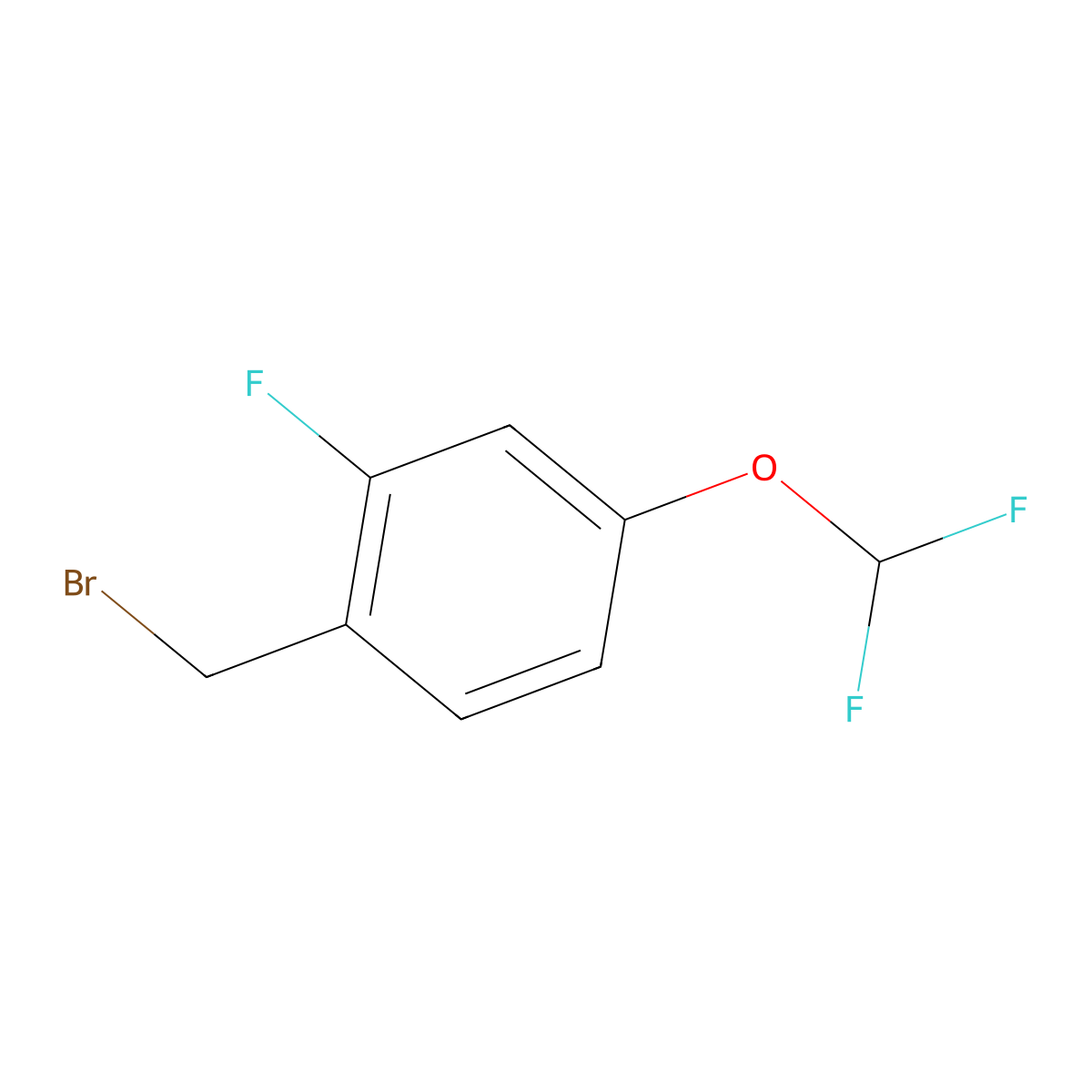 1-(Bromomethyl)-4-(difluoromethoxy)-2-fluorobenzene molecular structure, CAS 1017779-33-7