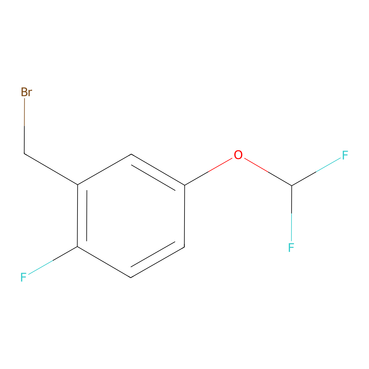 5-(Difluoromethoxy)-2-fluorobenzyl bromide molecular structure, CAS 1017779-36-0