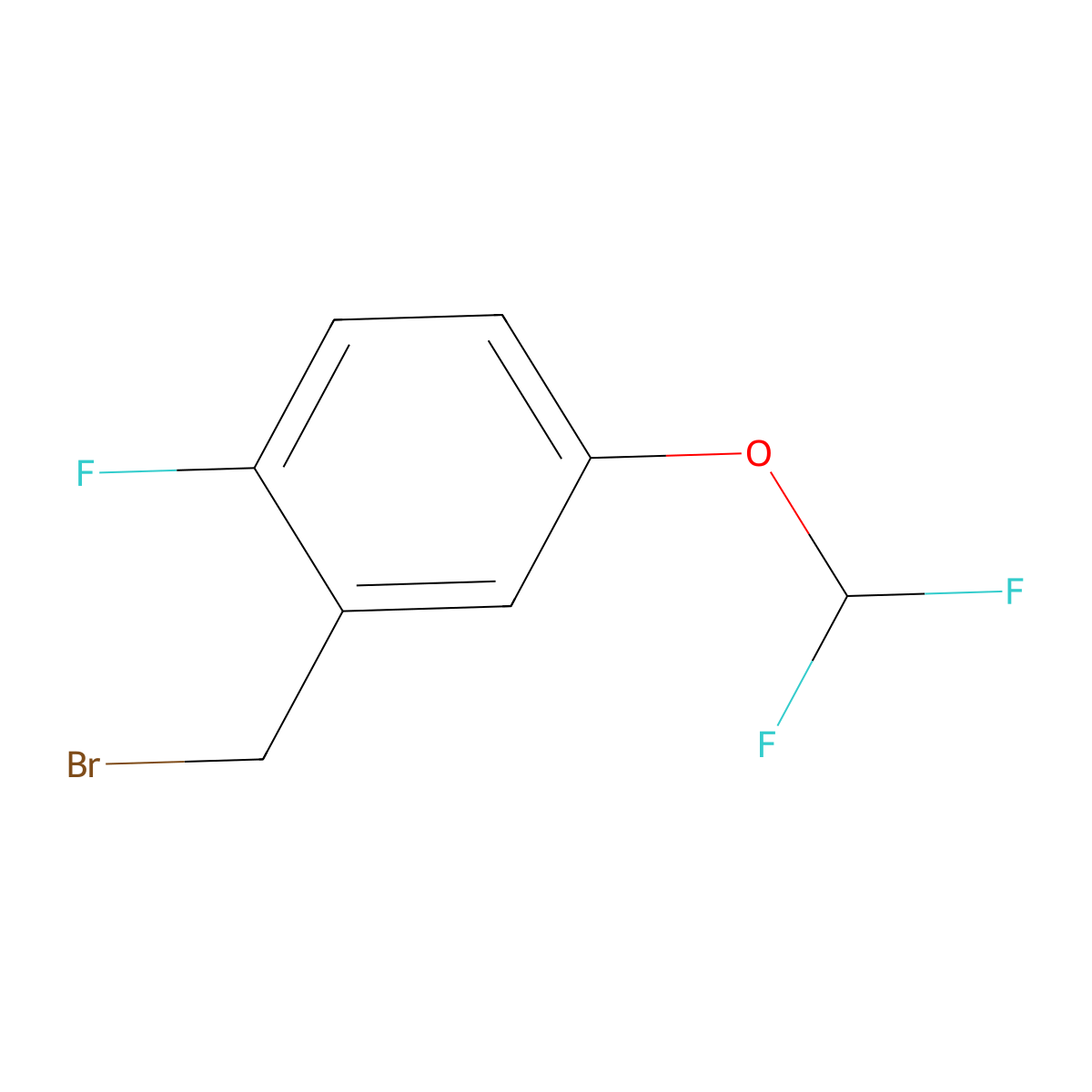 5-(Difluoromethoxy)-2-fluorobenzyl bromide molecular structure, CAS 1017779-36-0