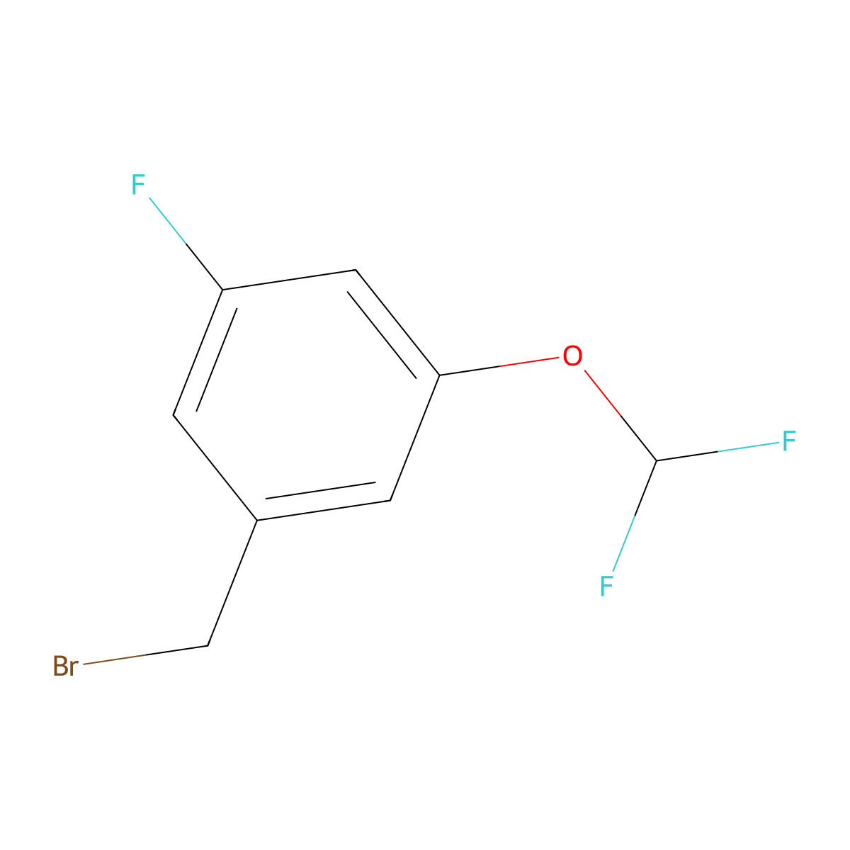 1-(Bromomethyl)-3-(difluoromethoxy)-5-fluorobenzene molecular structure, CAS 1017779-39-3