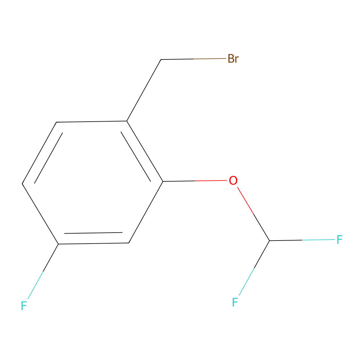 1-(Bromomethyl)-2-(difluoromethoxy)-4-fluorobenzene molecular structure, CAS 1017779-42-8