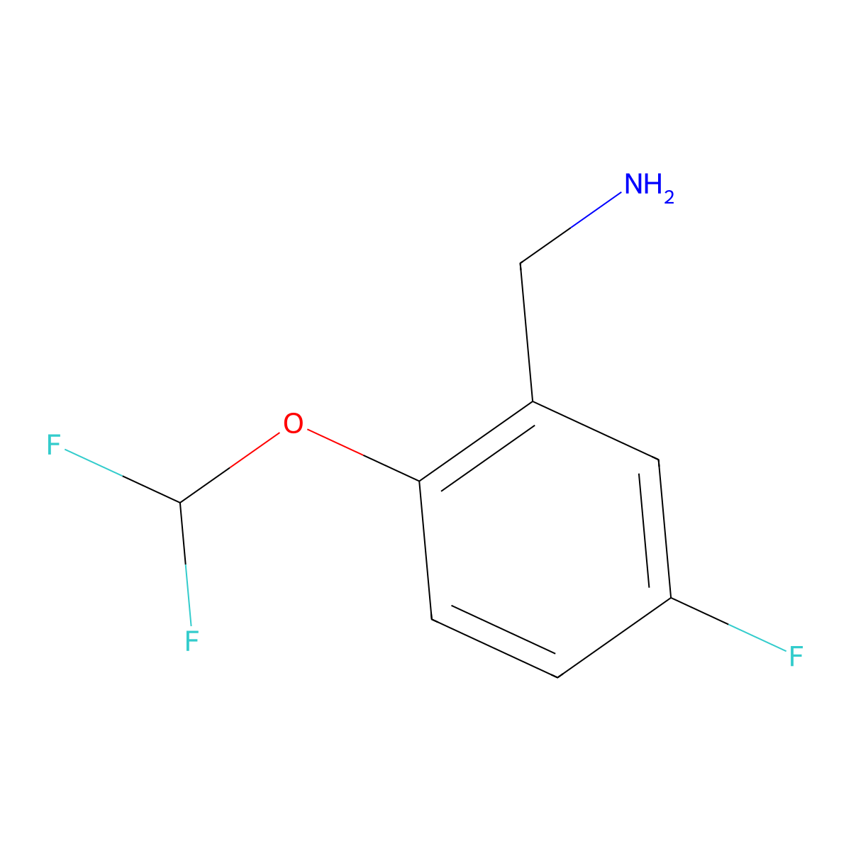 2-(Difluoromethoxy)-5-fluorobenzenemethanamine molecular structure, CAS 1017779-46-2