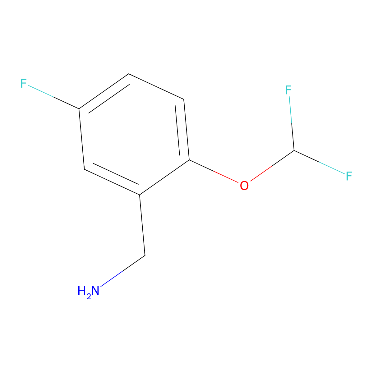 2-(Difluoromethoxy)-5-fluorobenzenemethanamine molecular structure, CAS 1017779-46-2
