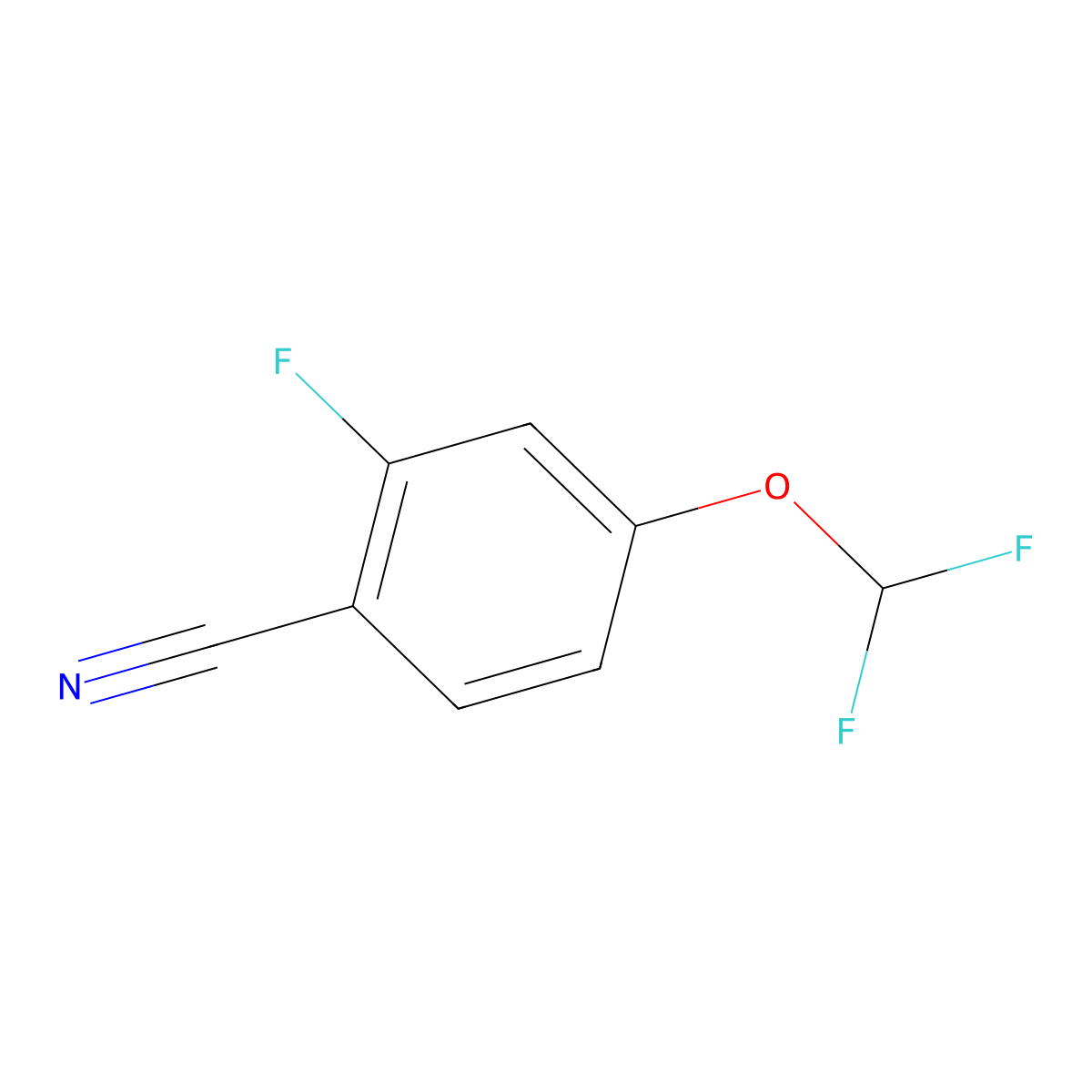 4-(Difluoromethoxy)-2-fluorobenzonitrile molecular structure, CAS 1017779-49-5