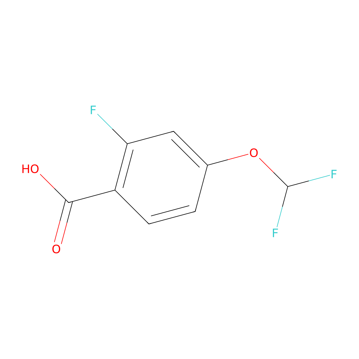 4-(Difluoromethoxy)-2-fluorobenzoic acid molecular structure, CAS 1017779-52-0