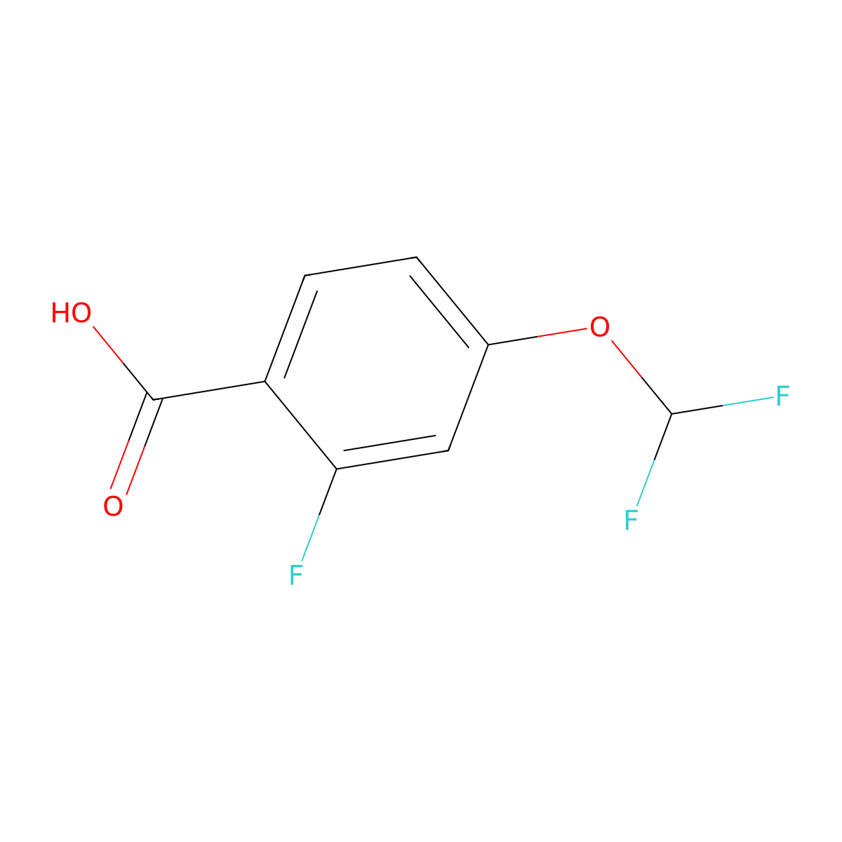 4-(Difluoromethoxy)-2-fluorobenzoic acid molecular structure, CAS 1017779-52-0