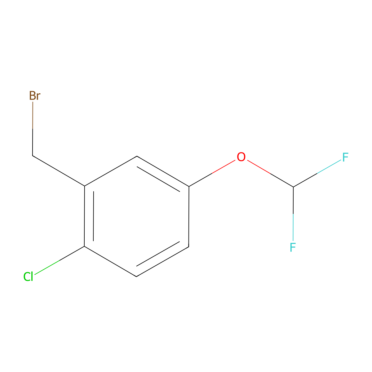 2-Chloro-5-(difluoromethoxy)benzyl bromide molecular structure, CAS 1017779-54-2