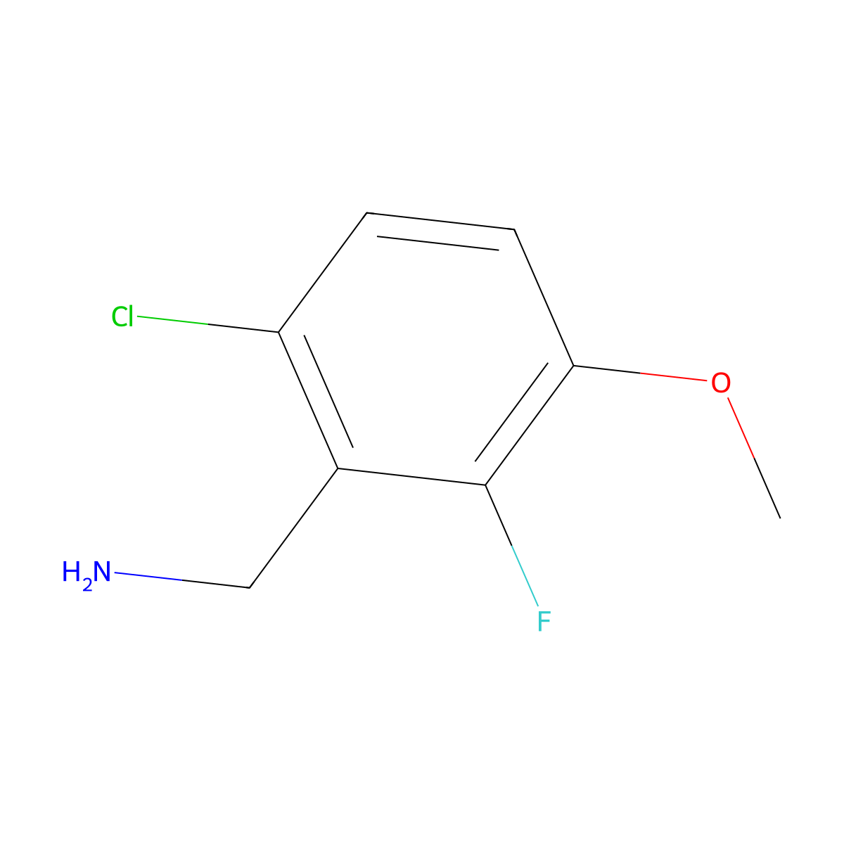 6-Chloro-2-fluoro-3-methoxybenzylamine molecular structure, CAS 1017779-65-5
