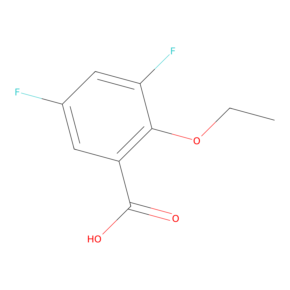 2-Ethoxy-3,5-difluorobenzoic acid molecular structure, CAS 1017779-70-2